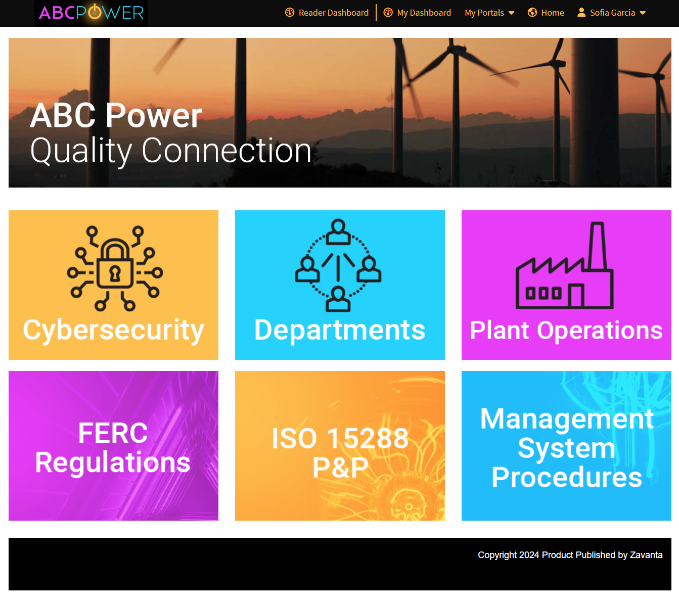 ABC Power Zavanta Portal mock up